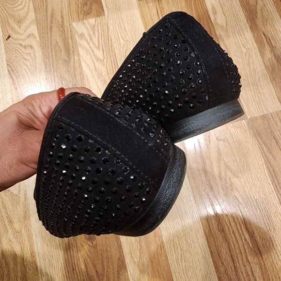 MIA women's black flat loafers sparkling Embellished shoes size 7 M - Picture 6 of 8